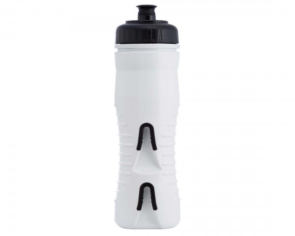 Fabric insulated cageless water bottle with integrated bottle holder 525 ml | white-black