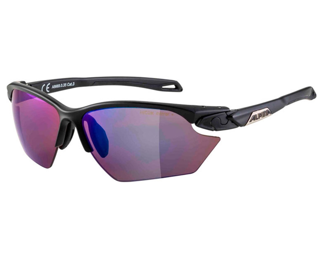 Alpina Twist Five S HR V Q-Lite - Sports Sunglasses Varioflex mirror blue | black matt