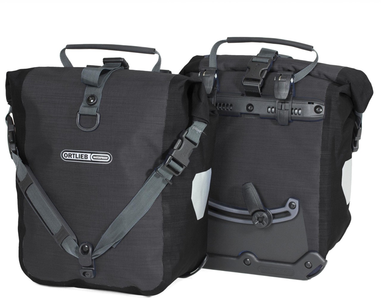 Ortlieb Front-Roller Plus QL2.1 waterproof cycle bags (pair) PVC-free | granite-black