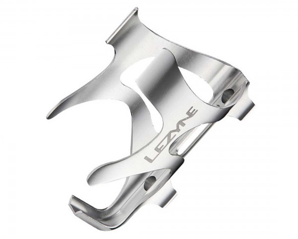 Lezyne Alloy Cage CNC Wasserflaschenhalter Alu mit Aufnahme für Road Drive Pumpen | silber-glänzend