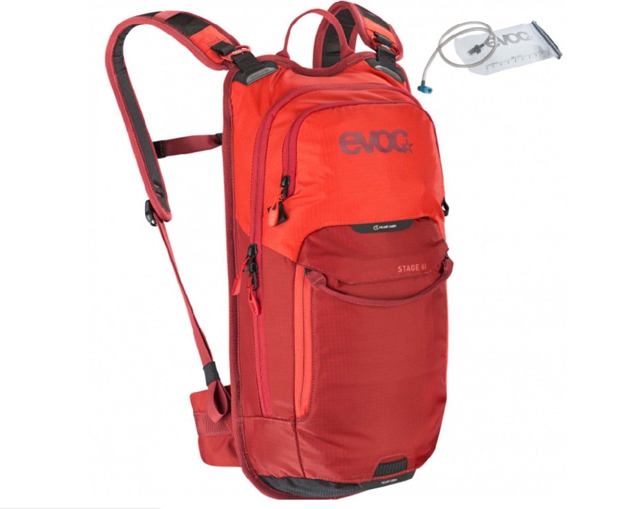 Evoc Stage 6 Liter Bike Backpack + 2 Liter Bladder | orange-chili red