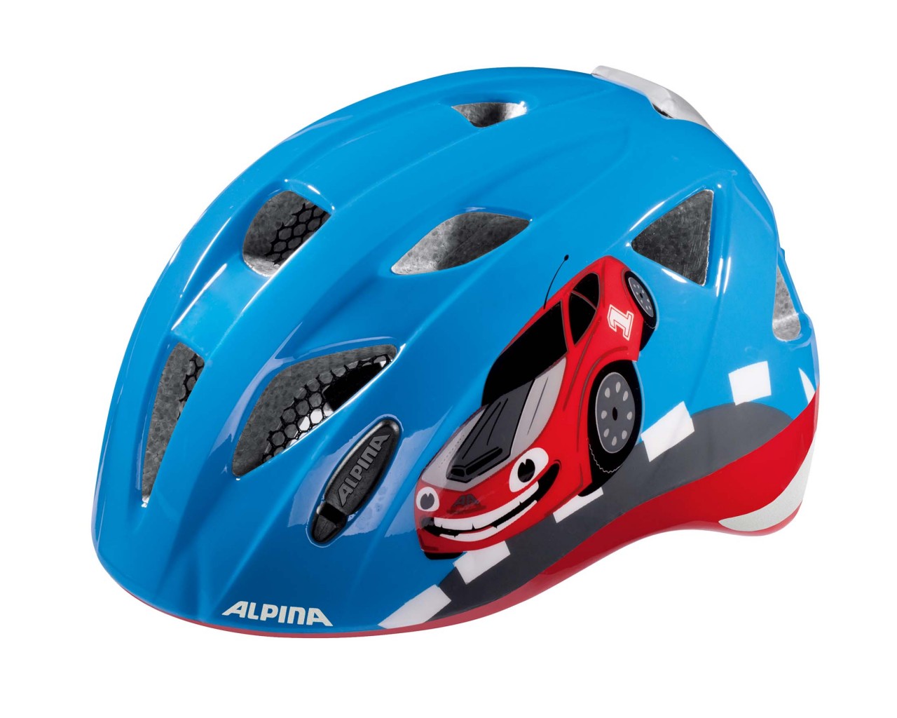 Alpina Kinderhelm Fahrradhelm Pico blue-red-black gloss 50-55 cm 