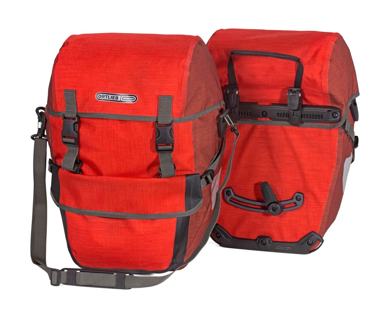 Ortlieb Bike-Packer Plus QL2.1 waterproof expedition bag (pair) PVC-free | signal red-dark chili