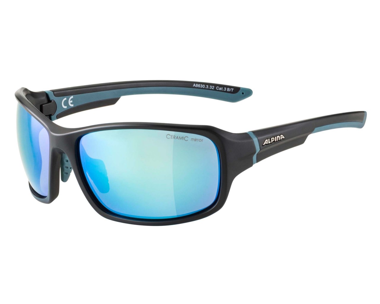 Alpina Lyron sports glasses | black matt-dirtblue