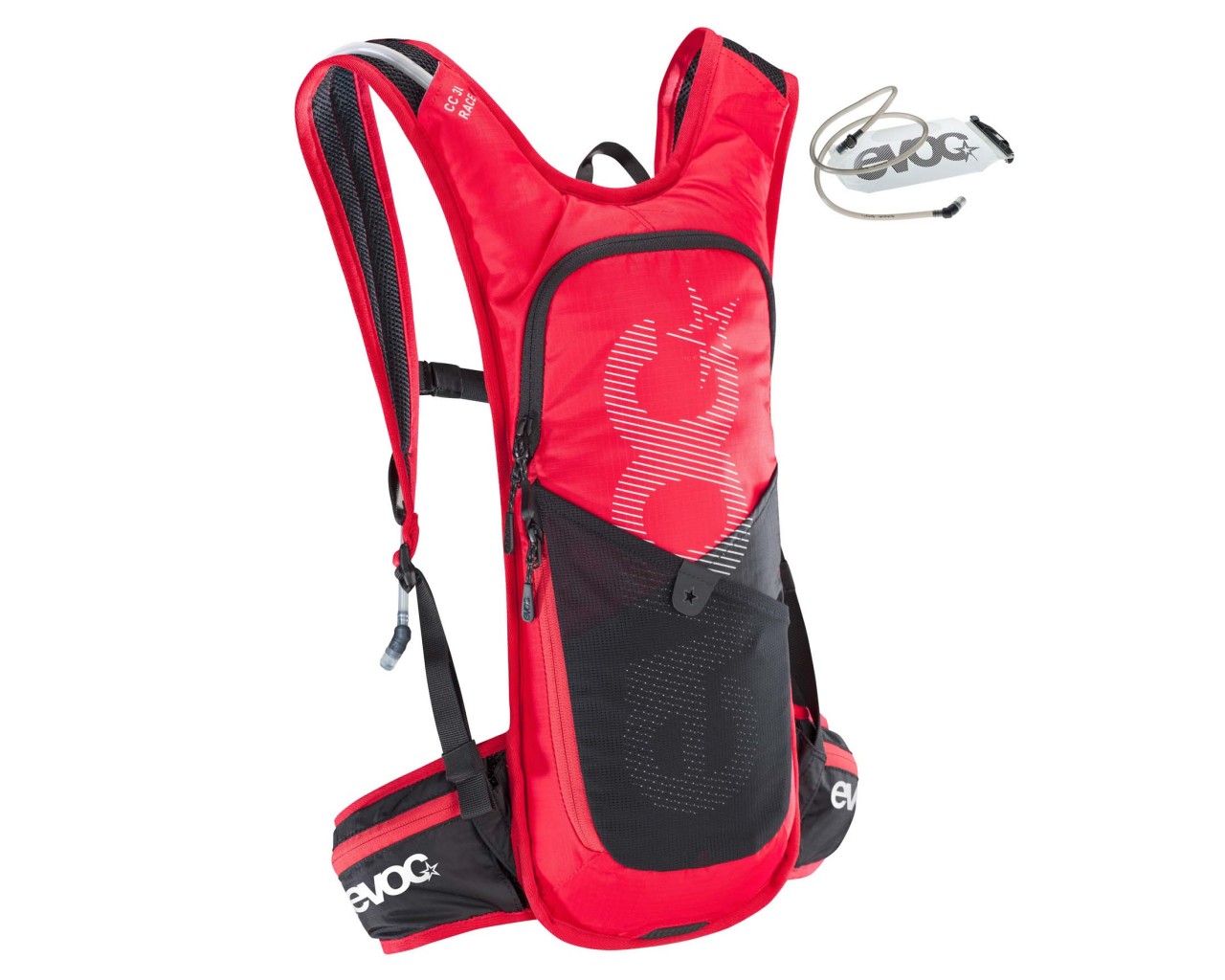 Evoc CC Race 3 litres cycle backpack + 2 litres bladder | red-black