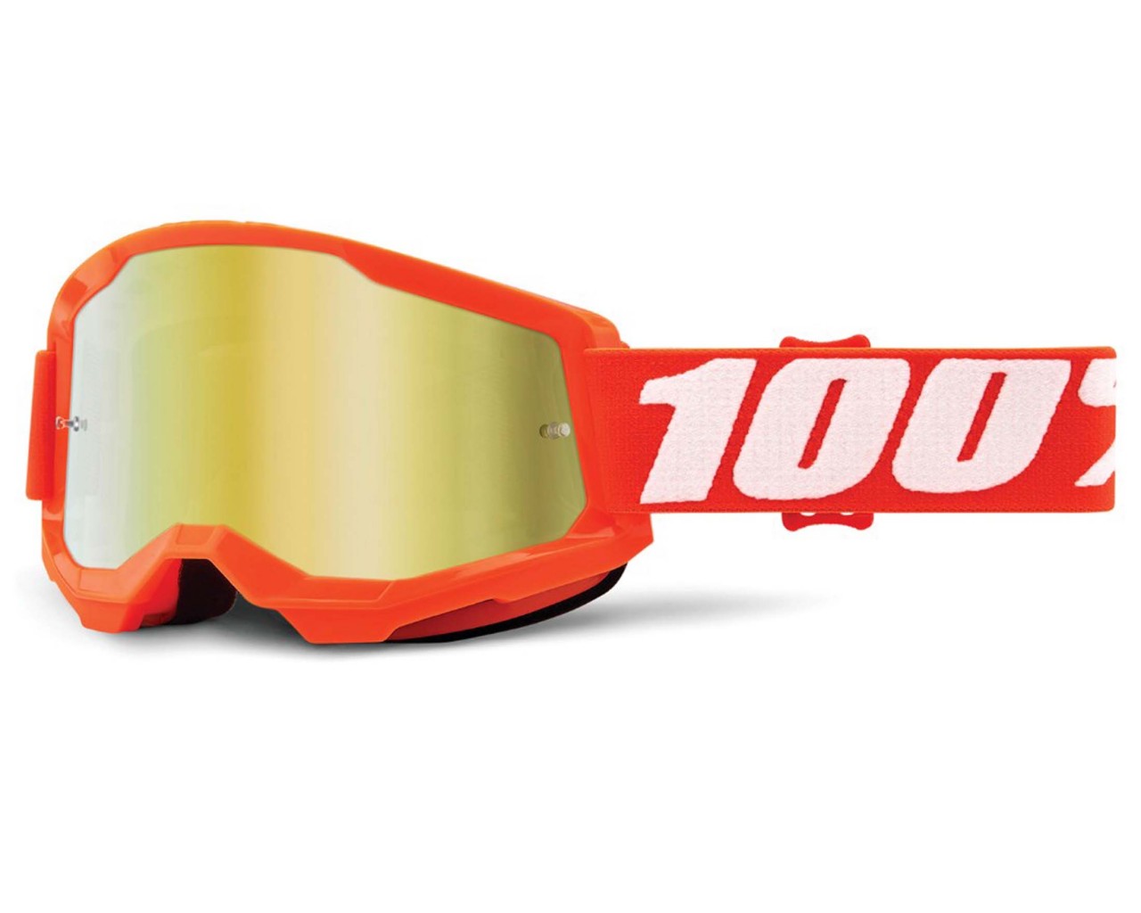 100% Strata 2 Goggle - Mirror Lense Sports Glasses | orange