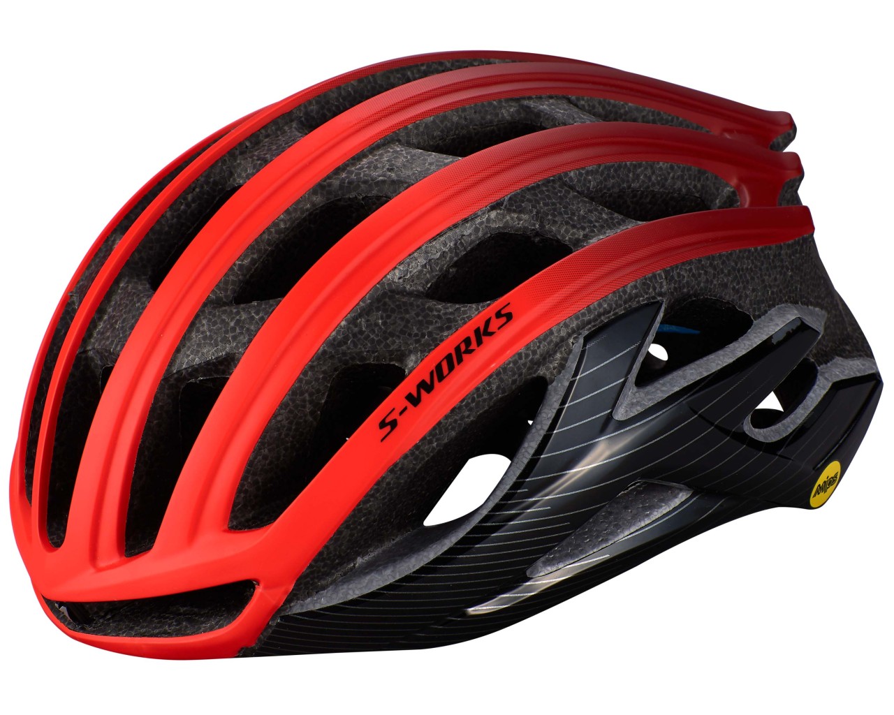 Specialized S-Works Prevail II Road Bike Helmet ANGi ready & MIPS | rocket red-crimson-black