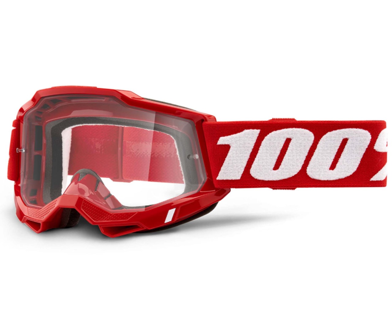 100% Accuri 2 OTG Goggle - Clear Lens Sports Glasses | neon red