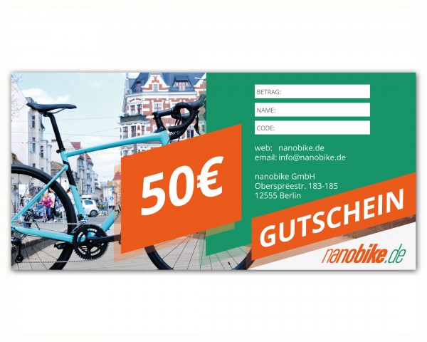 nanobike Geschenkgutschein 50 EUR