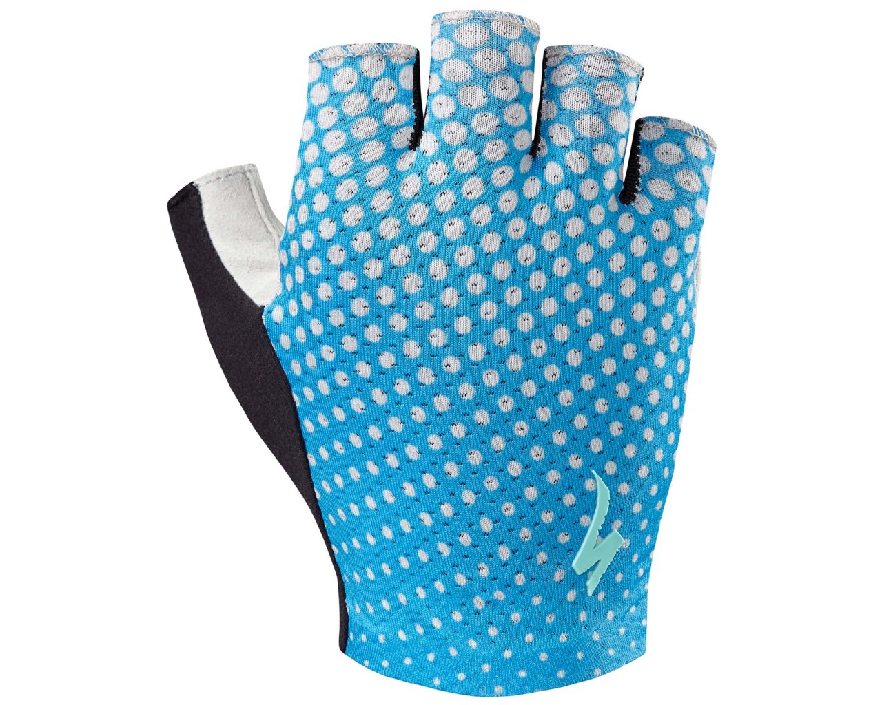 Specialized BG Grail Womens short finger gloves | neon blue-geo crest