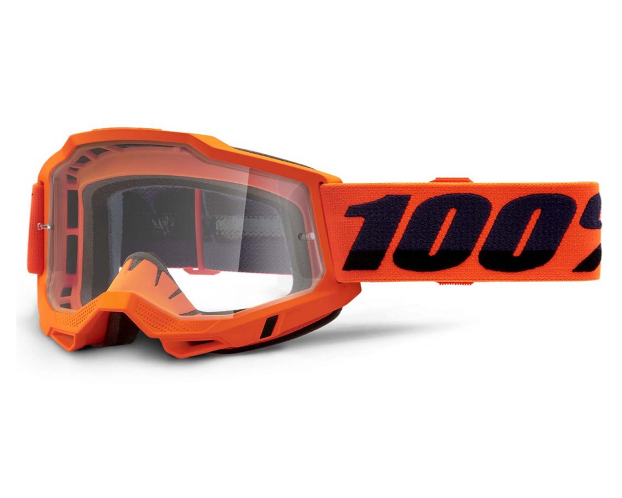 100% Accuri 2 OTG Goggle - Clear Lense Sports Glasses | neon orange
