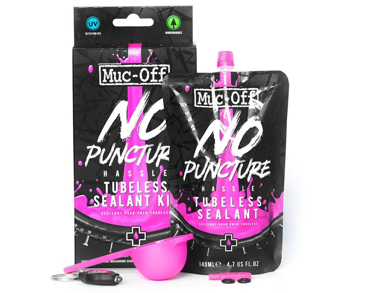 Muc Off - No Puncture Hassle Tubeless Reifendichtmittel set 140 ml