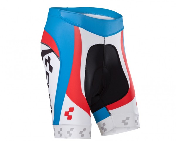 Cube Teamline WLS Cycle Shorts | white-black-blue-red