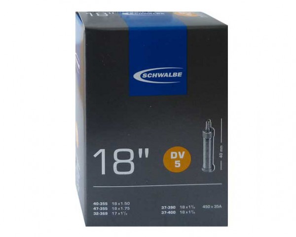 Schwalbe Schlauch 18 Zoll DV 5 -18x1.75 37-47-355 - 32 mm Fahrradventil