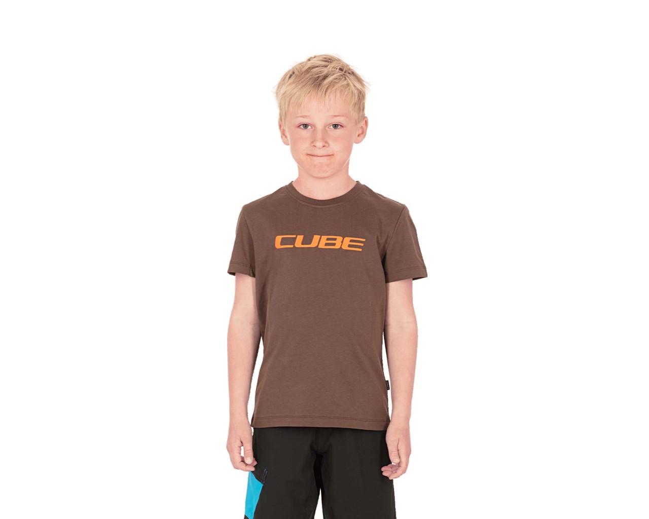 Cube Junior Organic T-Shirt Classic Logo | brown