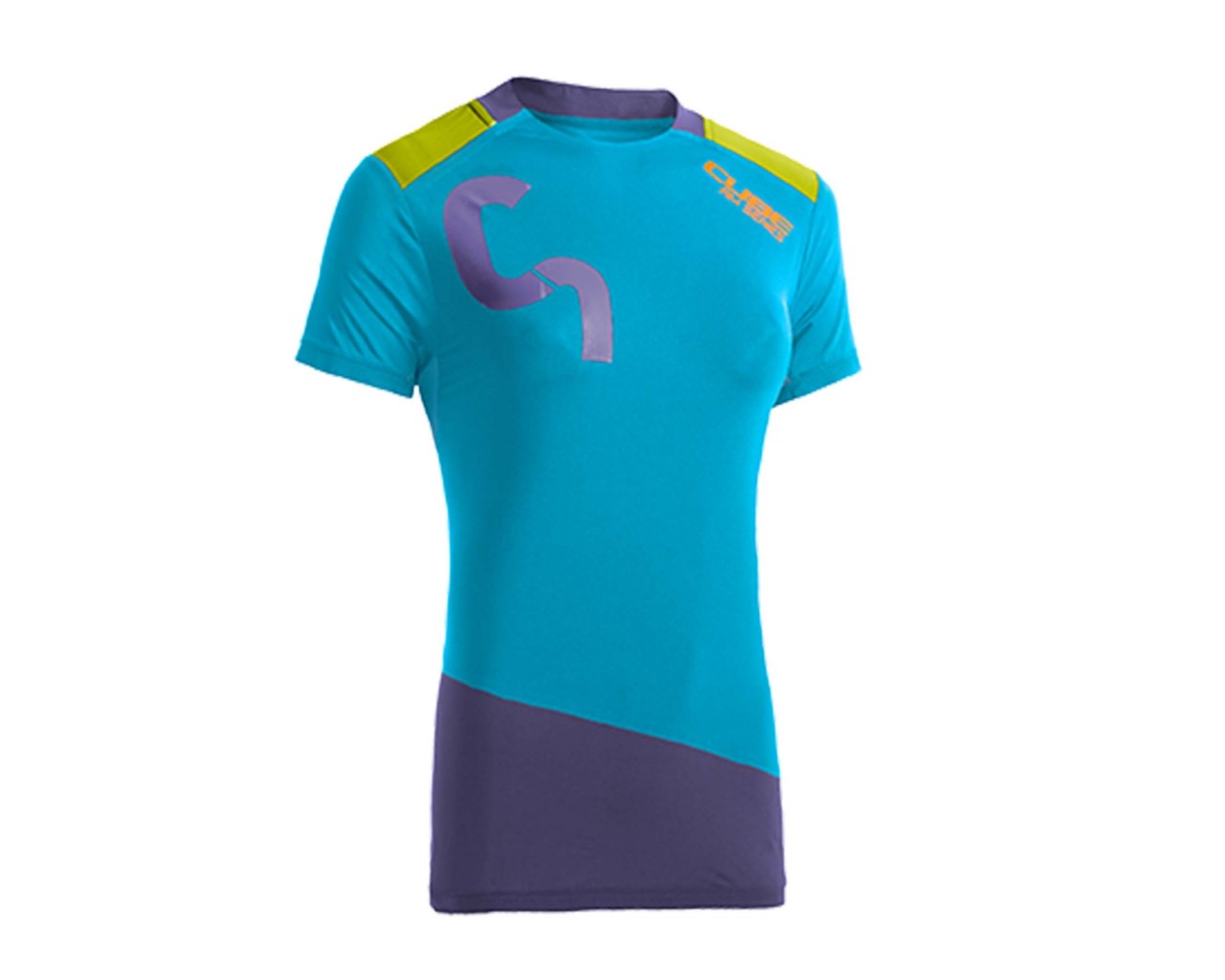 Cube AM WLS Roundneck Jersey short sleeve | blue n taupe n lime