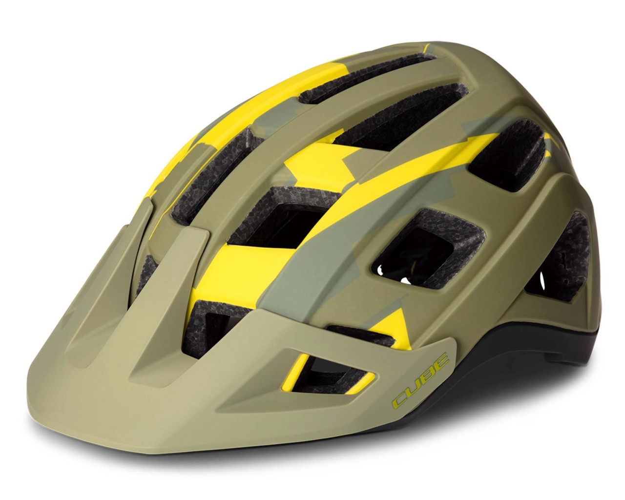 Cube Helmet Badger MTB Bike Helmet | green camo