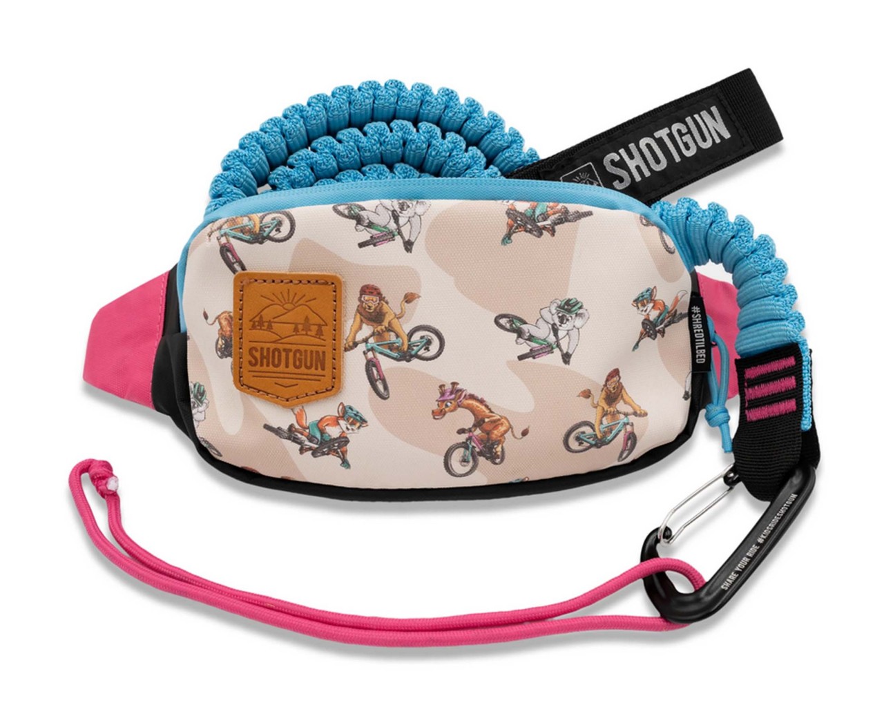 Shotgun Kids MTB Tow Rope with Hip Pack | black-turquoise-pink