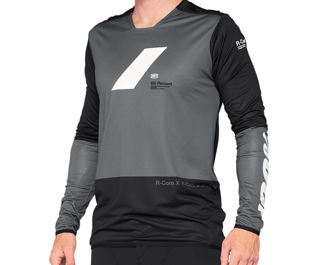 100% R-Core X Downhill Jersey long sleeve | charcoal-black